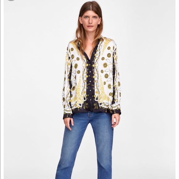 Zara Tops - Zara scarf print shirt